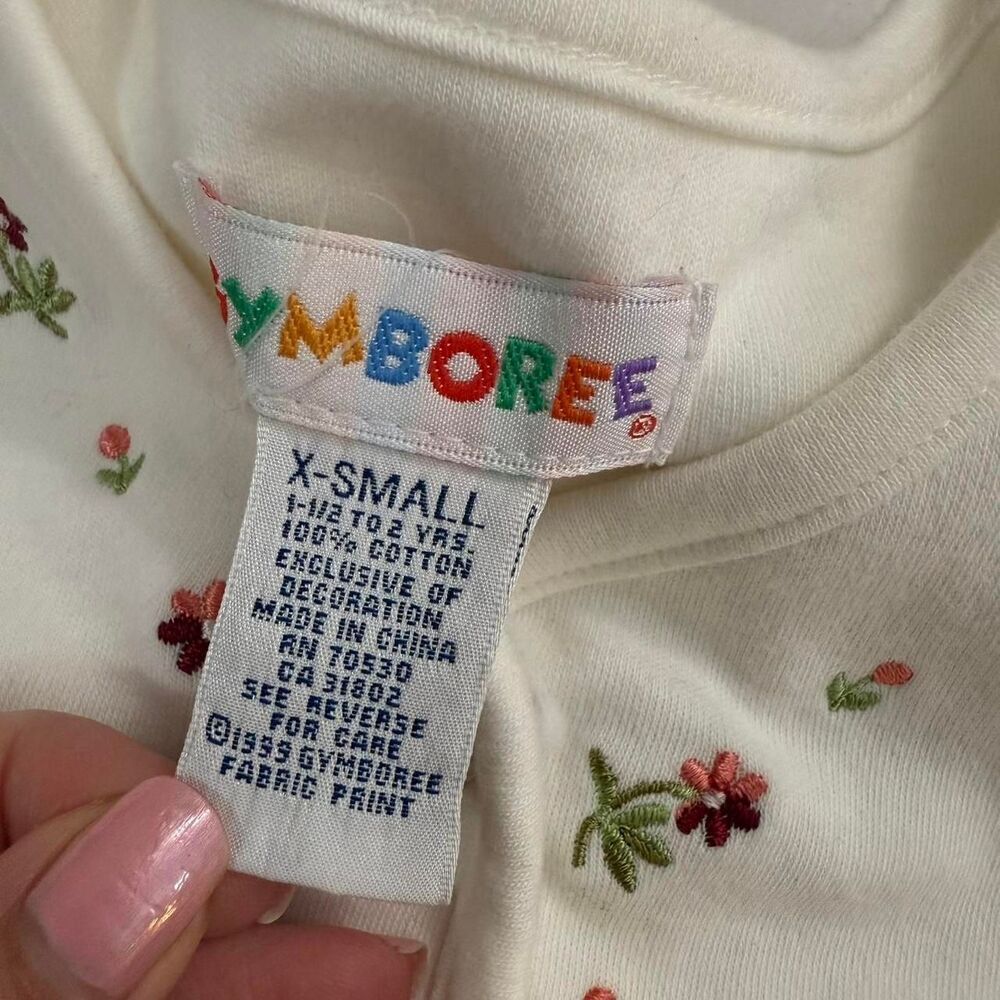 Vintage Gymboree 100% cotton Kids cream cardigan with floral embroidery - Picture 7 of 8